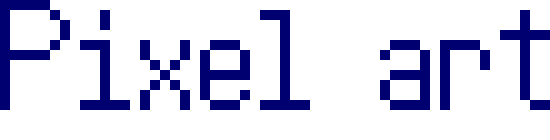 "Pixel art" text